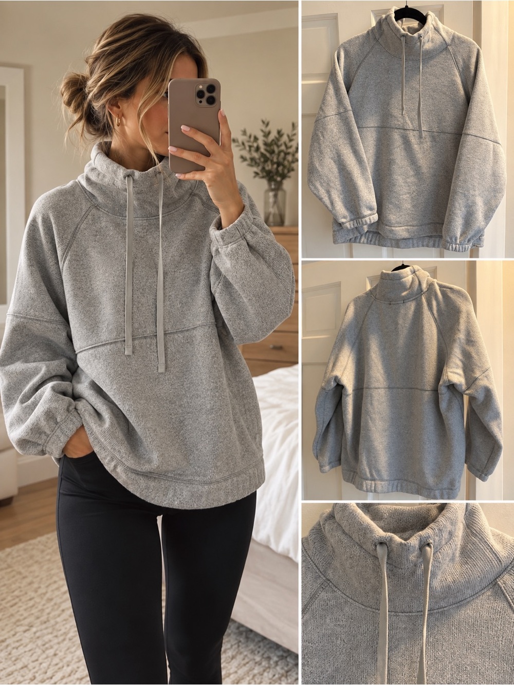 Women's Light Gray Pullover Hoodie Sweatshirt